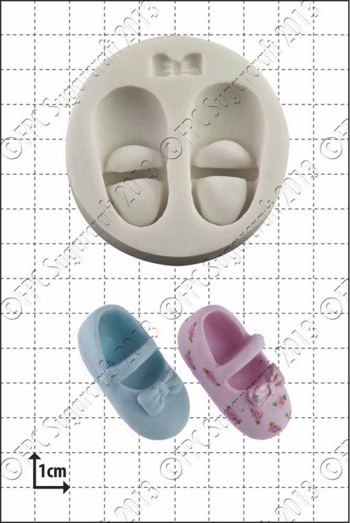 'Baby Shoes & Bow' Silicone Mould
